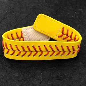 🍀CLOSEOUT🍀Softball Stitch Leather Wrap Bracelet